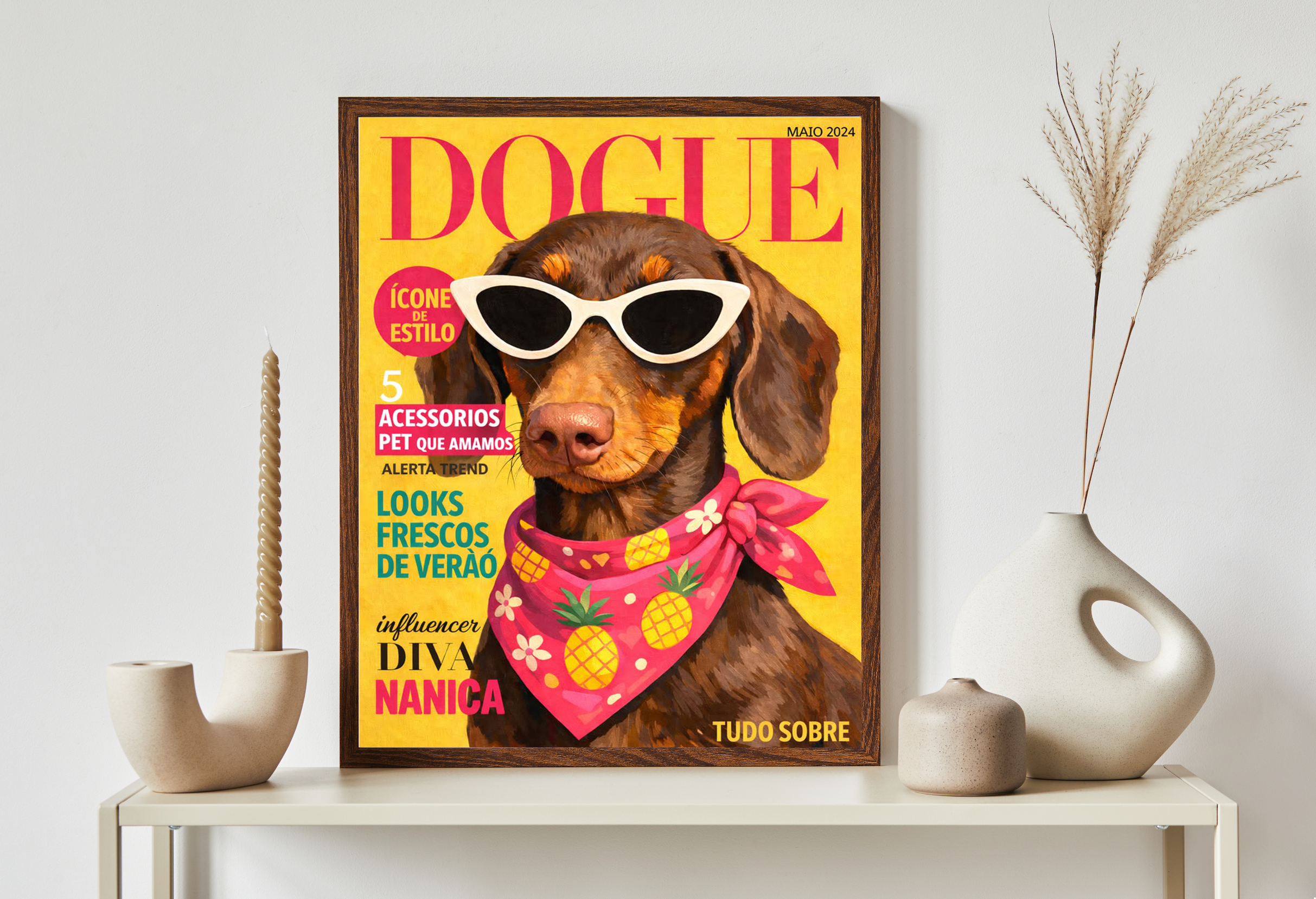 Lámina Personalizada para Mascota - Estilo Portada de Revista de Moda